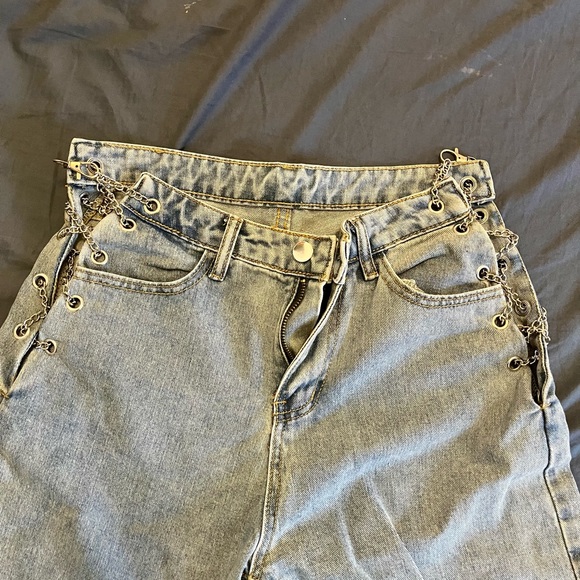 Chain side lace-up jeans - Colorful Natalie - Picture 4 of 6